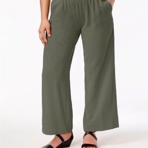 JM COLLECTION PANTS OLIVE GREEN XL /TALL  Rayon/spandex = stretchy Wide Leg soft